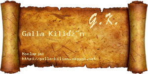 Galla Kilián névjegykártya
